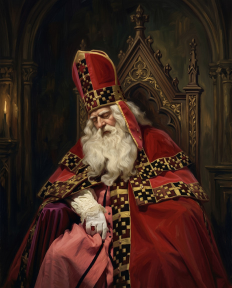Sinterklaas in Rust – litho van TV-Sint Adrie van Oorschot